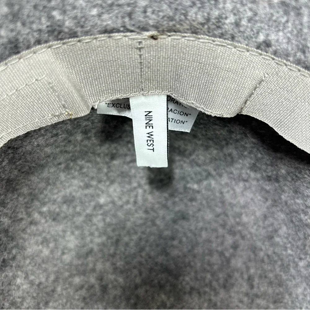 Nine‎ West Wool Gray Classic Vintage Inspired Cloche Bucket Hat One Size